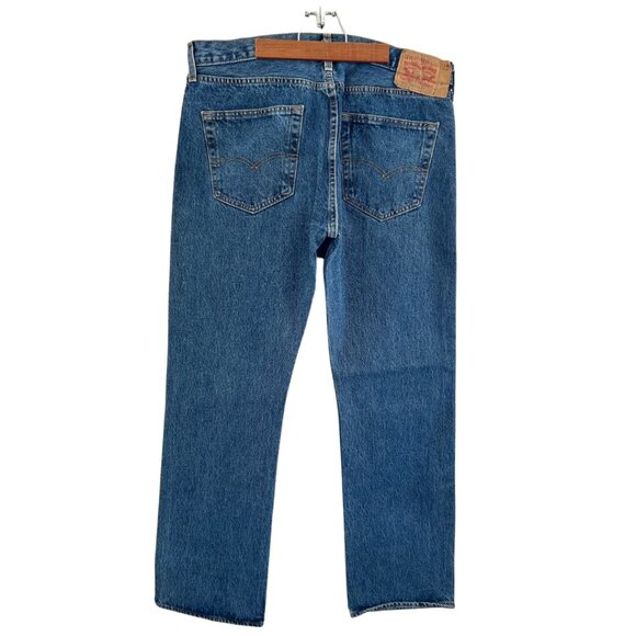 Levi's Men's 501® Original Fit Button Fly Non-Stretch Jeans Dark Stonewash 36x30 - Picture 14 of 14